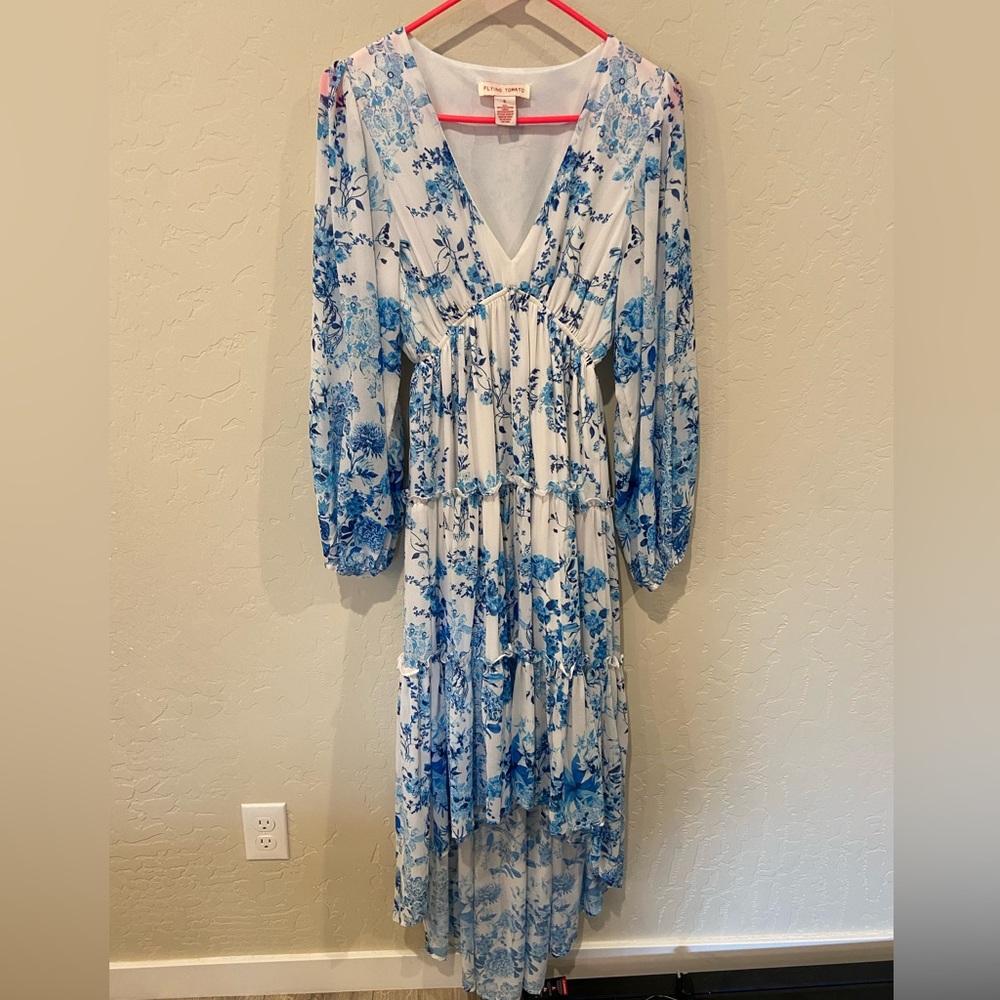 Flying Tomato dress, high low, size small.
